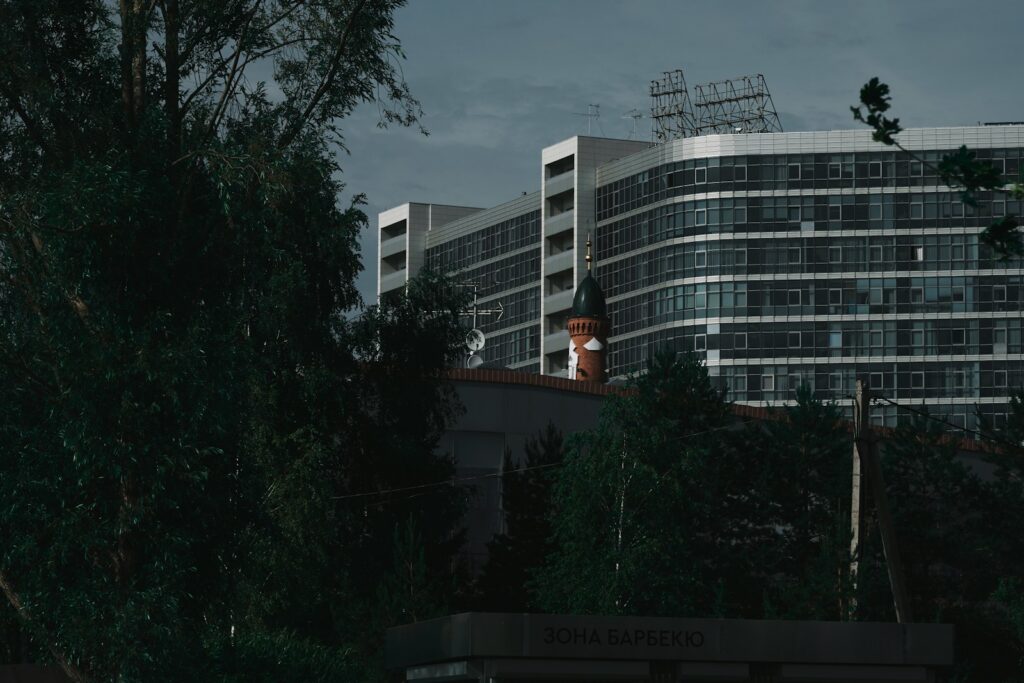 a tall building with a clock on top of it